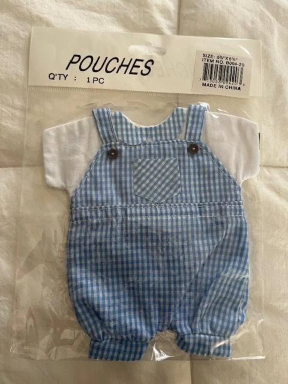 NEW PACKAGES of 6 Vintage Blue Romper Favor Bags for Baby Shower/Birthday Party